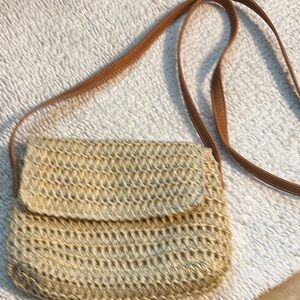 Universal Thread Tan Crossbody Bag with Woven Texture